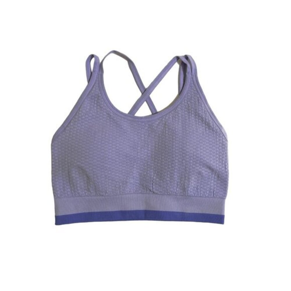 Z By Zella Purple Sports Bra Black Seamless SZ XS New